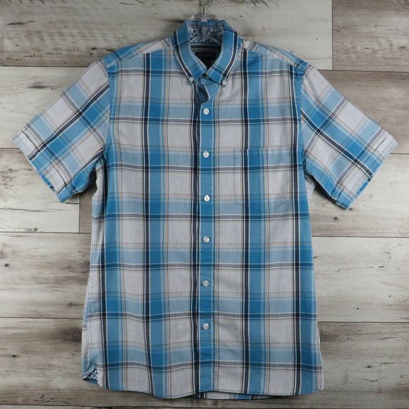 Van Heusen* Men's Short Sleeve Button Down Curved Hem Pocket Shirt~ Size S/P - Picture 11 of 11